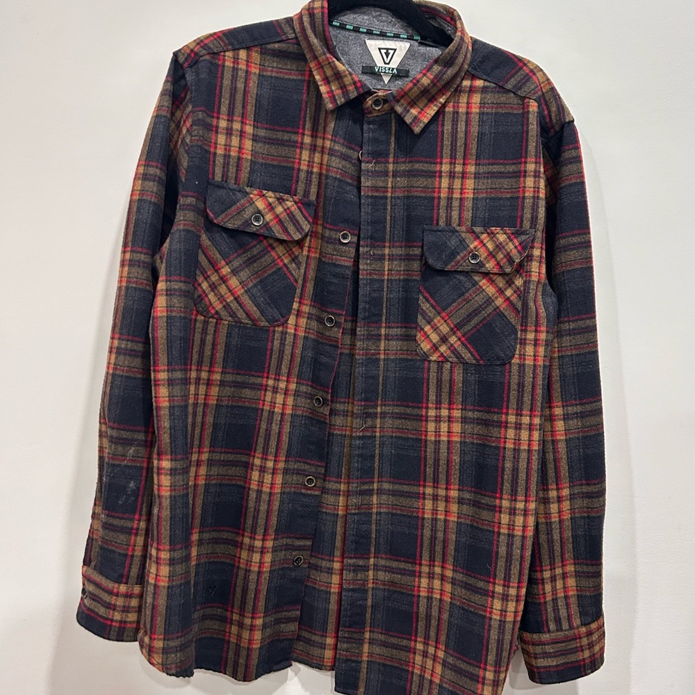 Vissla Plaid Flannel Shirt Mens Large